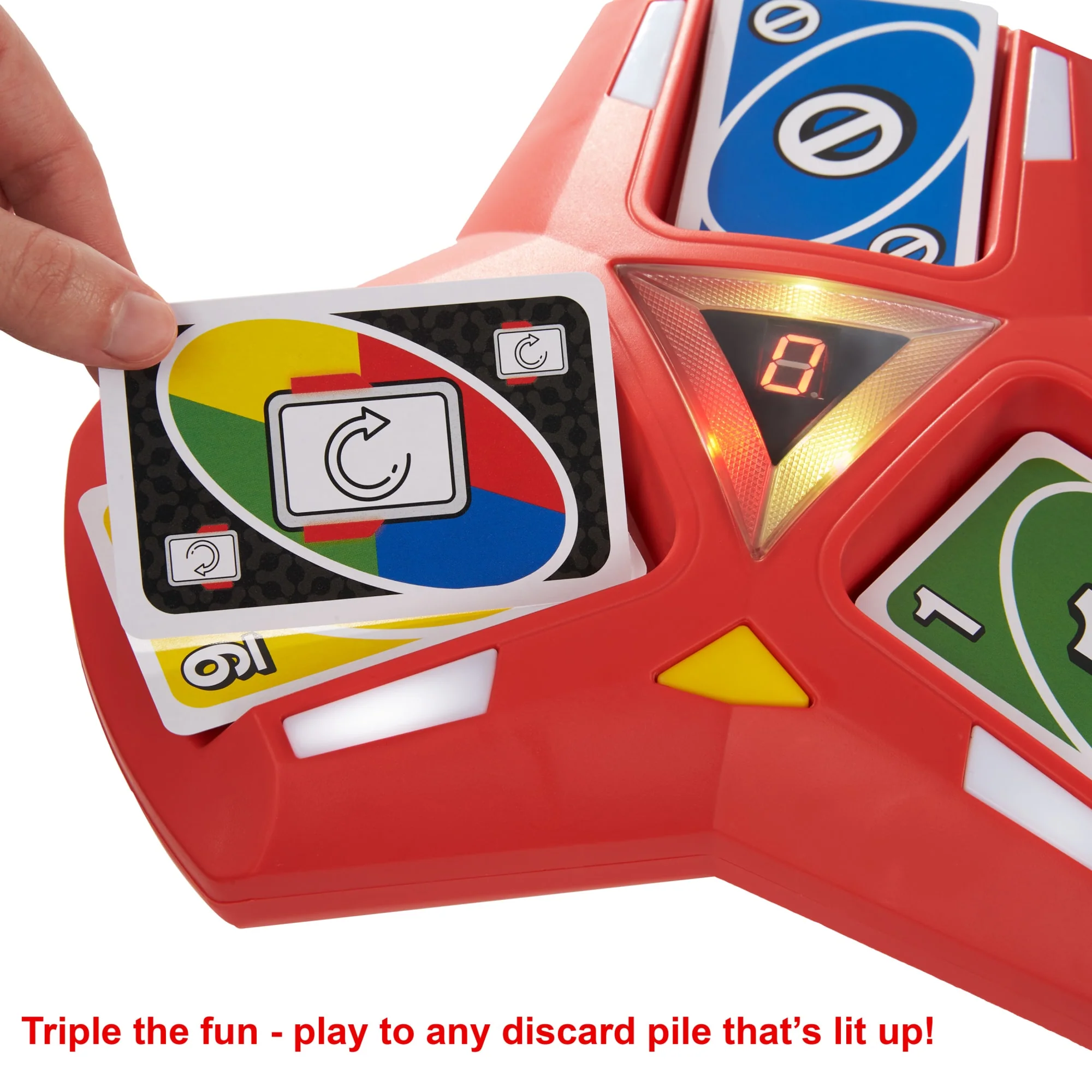 UNO Triple Play Card Game, Game For Family Night, Lights And Sounds - Image 3