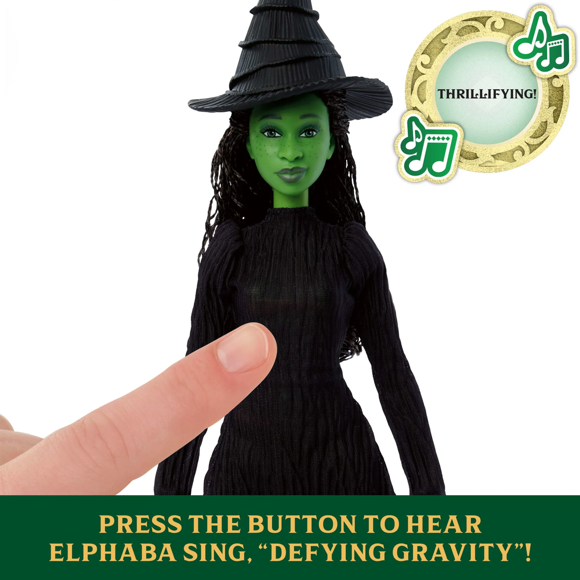 Wicked Singing Elphaba Fashion Doll, Posable With Removable Movie Fashions & Accessories - Image 3