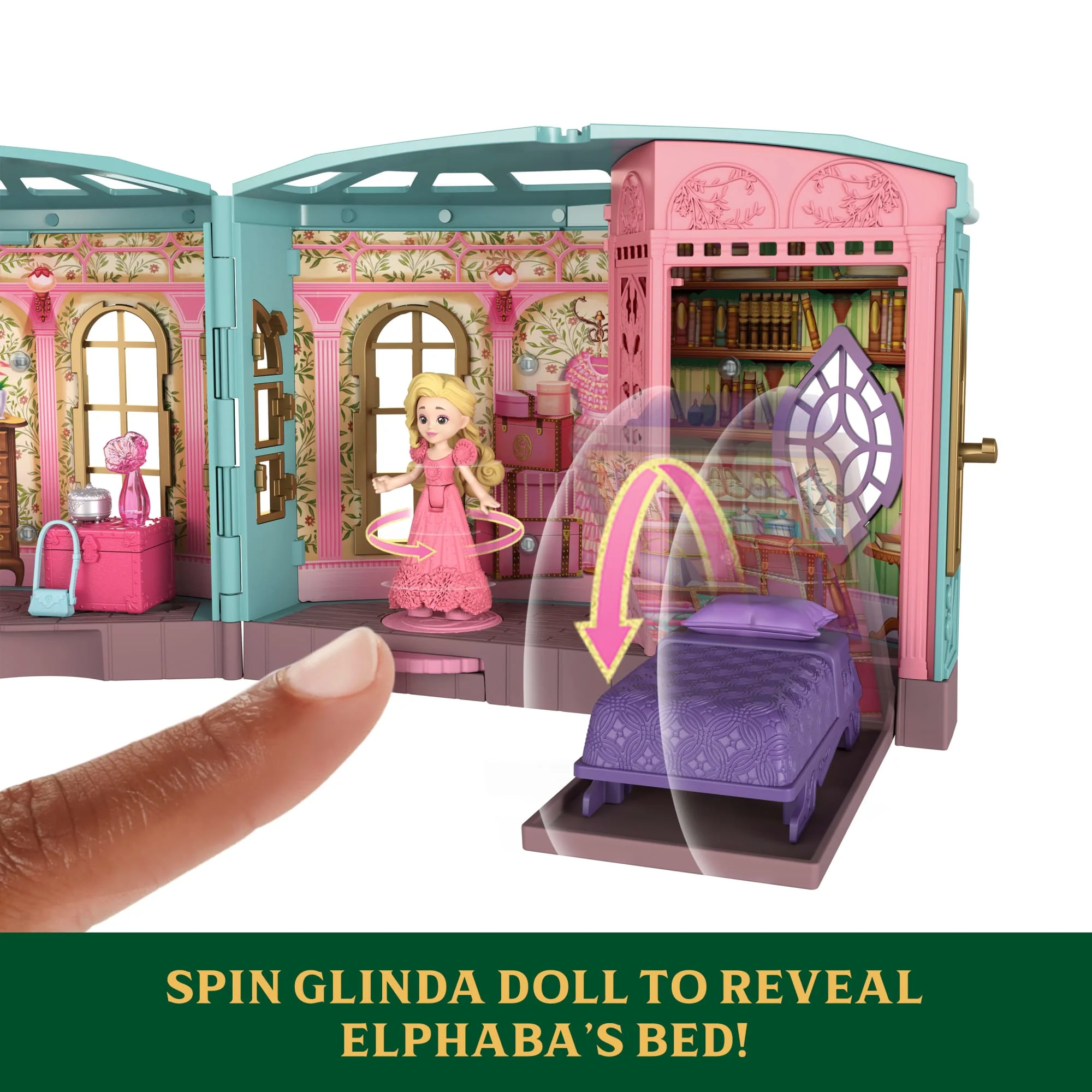 Universal Pictures’ Wicked So Popular Dorm Small Doll Playset With 3 Play Spaces & 10 Total Pieces - Image 3