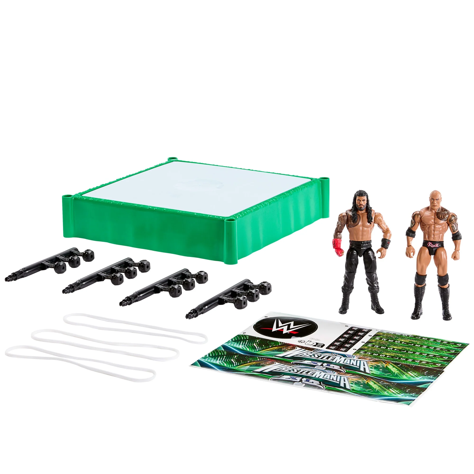 WWE Bloodlines Rules Playset With Ring & 2 Action Figures, includes The Rock & Roman Reigns - Image 3