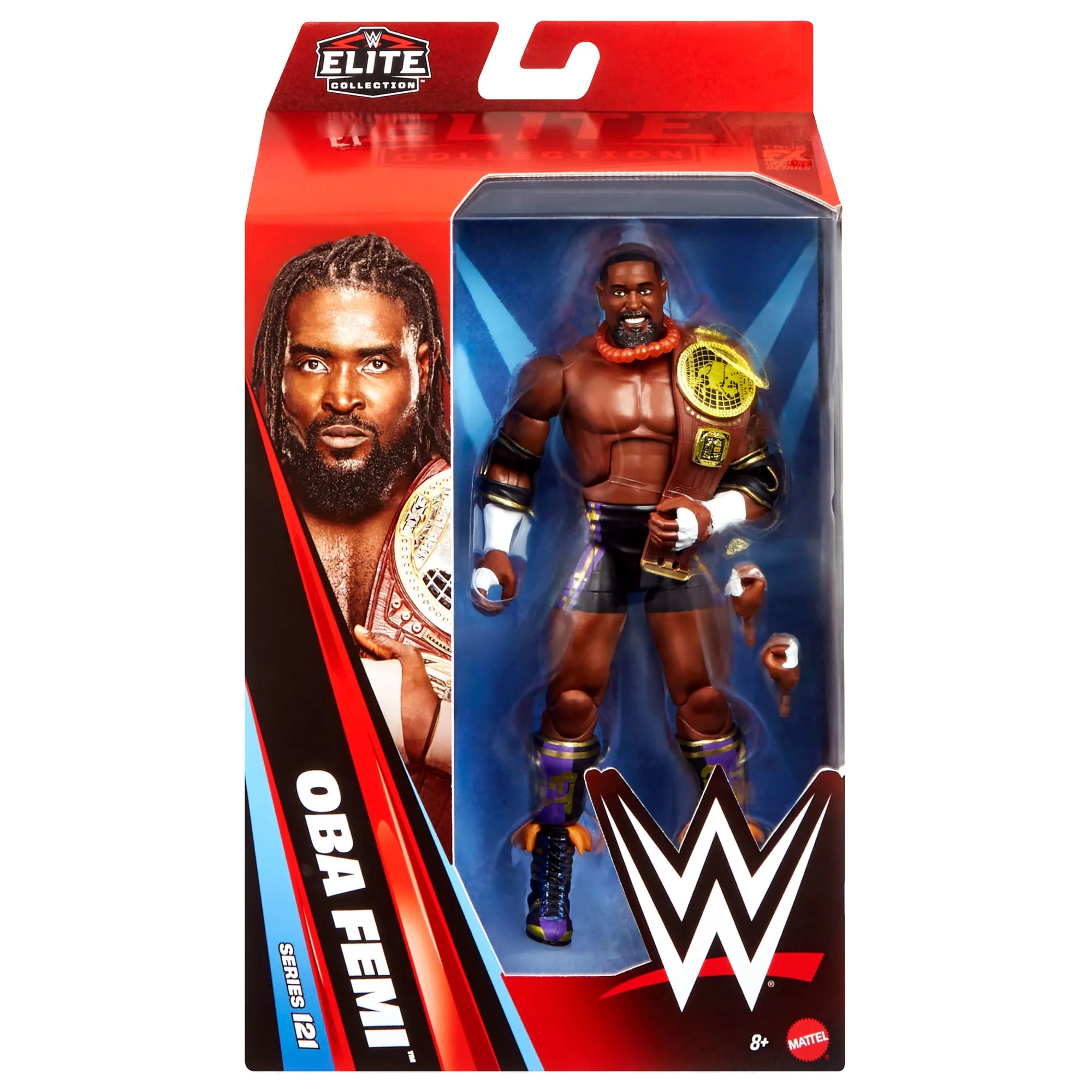 WWE Elite Oba Femi Action Figure, Series #121Set, 6-Inch Collectible With Accessories - Image 6