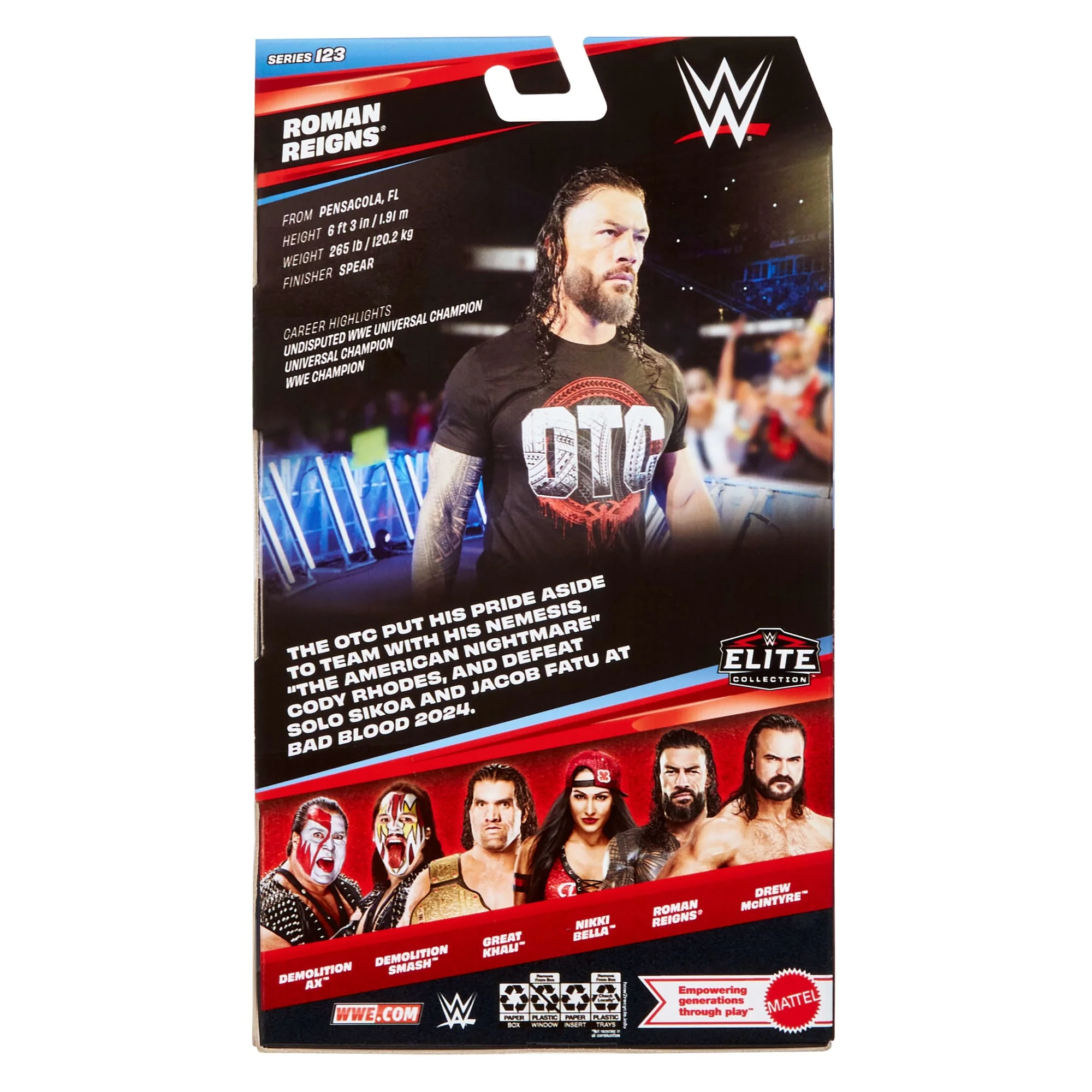 WWE Elite Roman Reigns Action Figure, Series #123 Set, 6-Inch Collectible With Accessories - Image 6