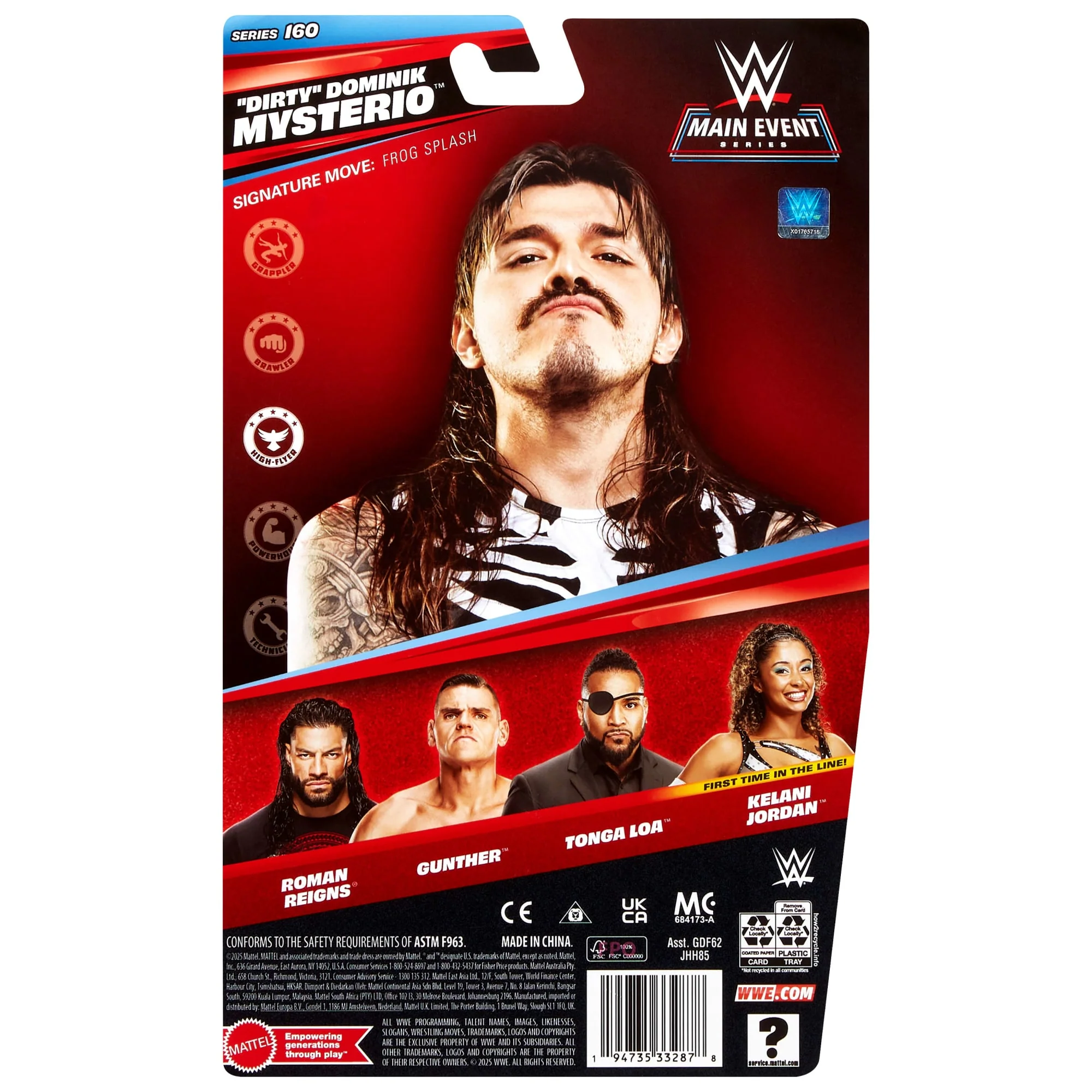 WWE “Dirty” Dominik Mysterio Action Figure, Main Event Series #160, 6-Inch Collectible With Articulation - Image 6