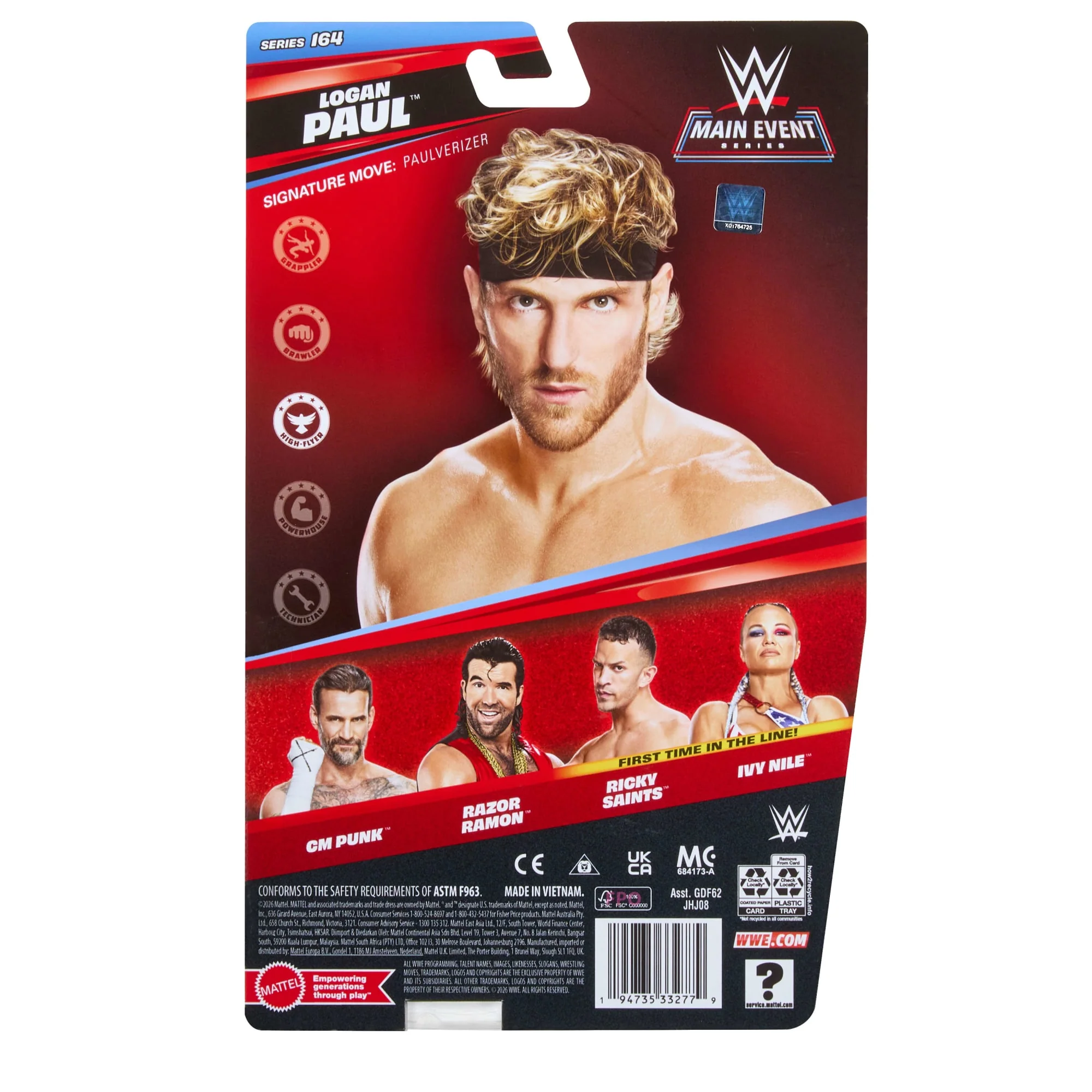 WWE Logan Paul Action Figure, Main Event Series #164, 6-Inch Collectible With Articulation - Image 6