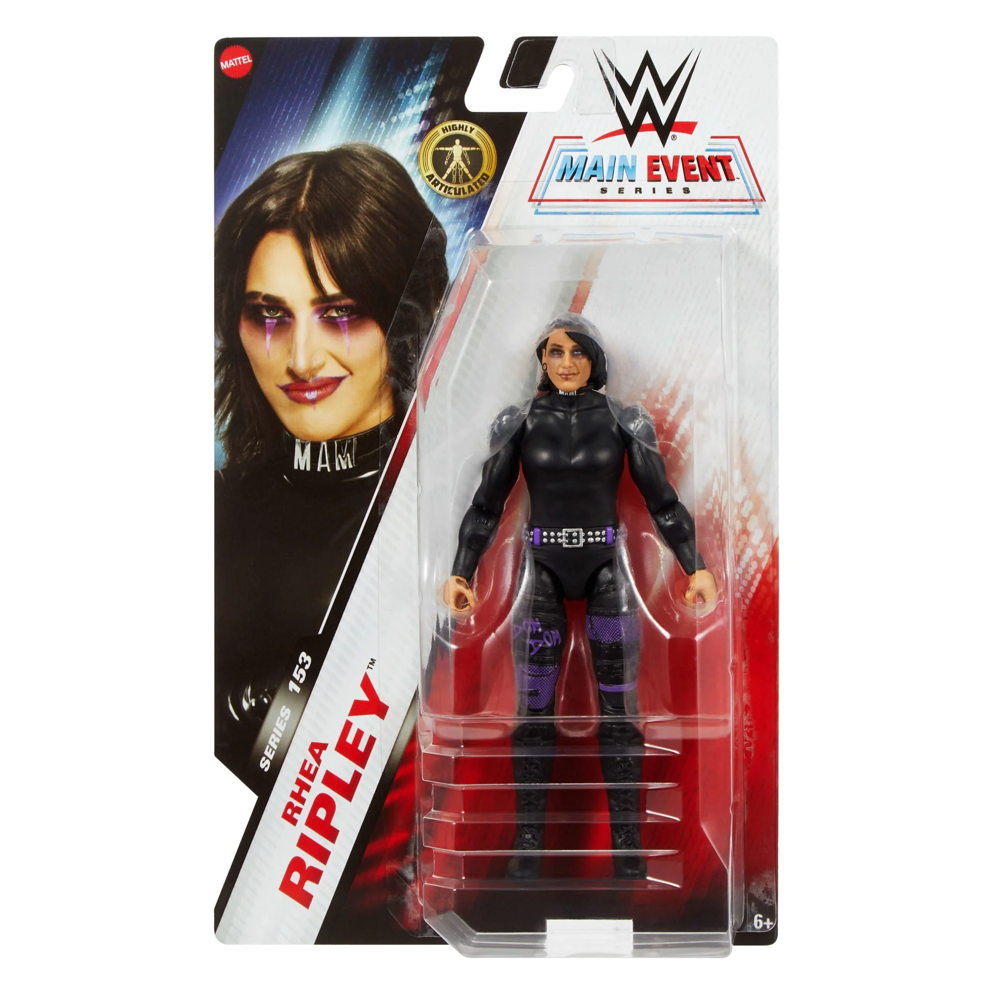 WWE Rhea Ripley Action Figure, Main EVent Series #153 6-inch Collectible Superstar With Articulation - Image 2