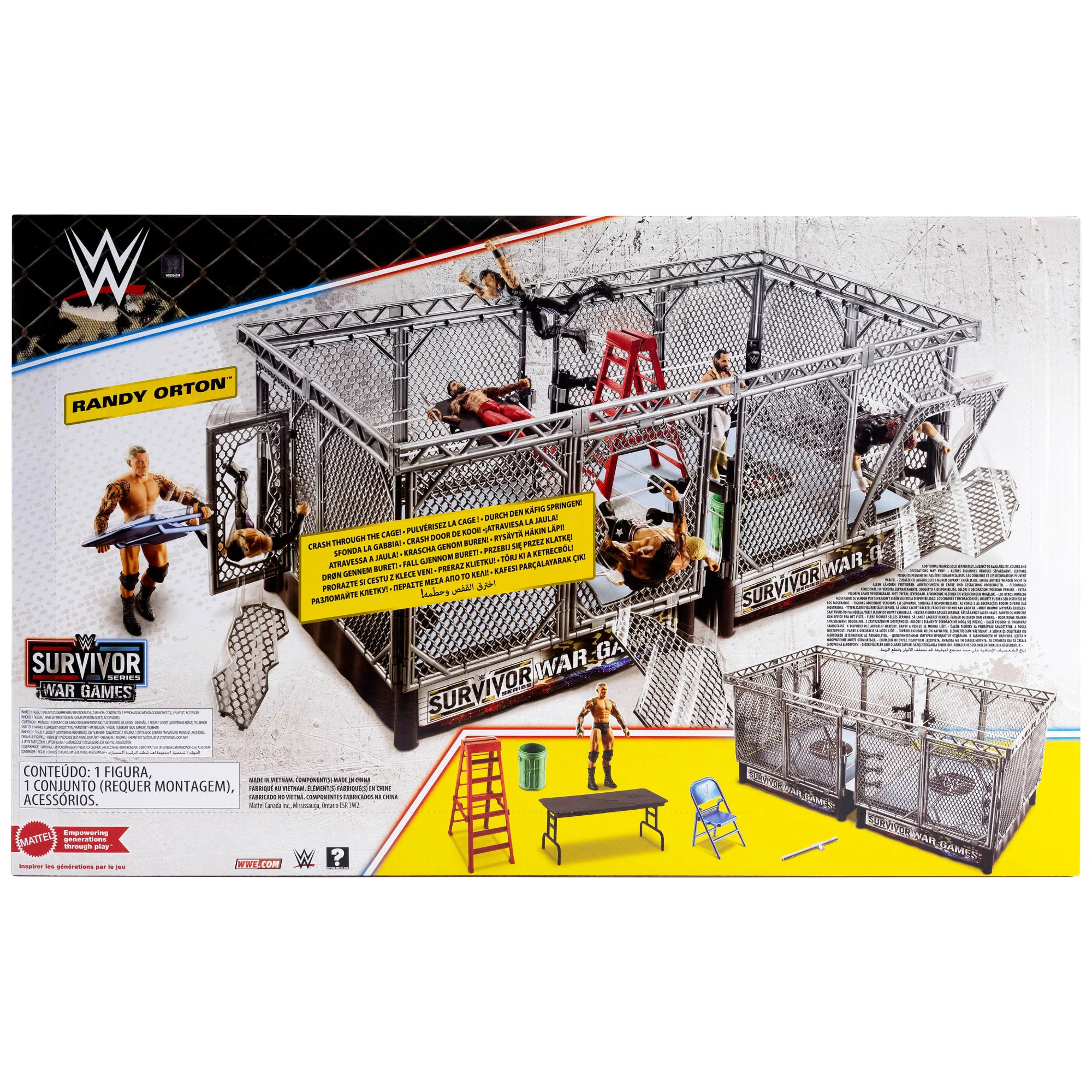 WWE Survivor War Games Playset With Randy Orton Action Figure, 2 Rings, Cage & 5 Accessories - Image 6
