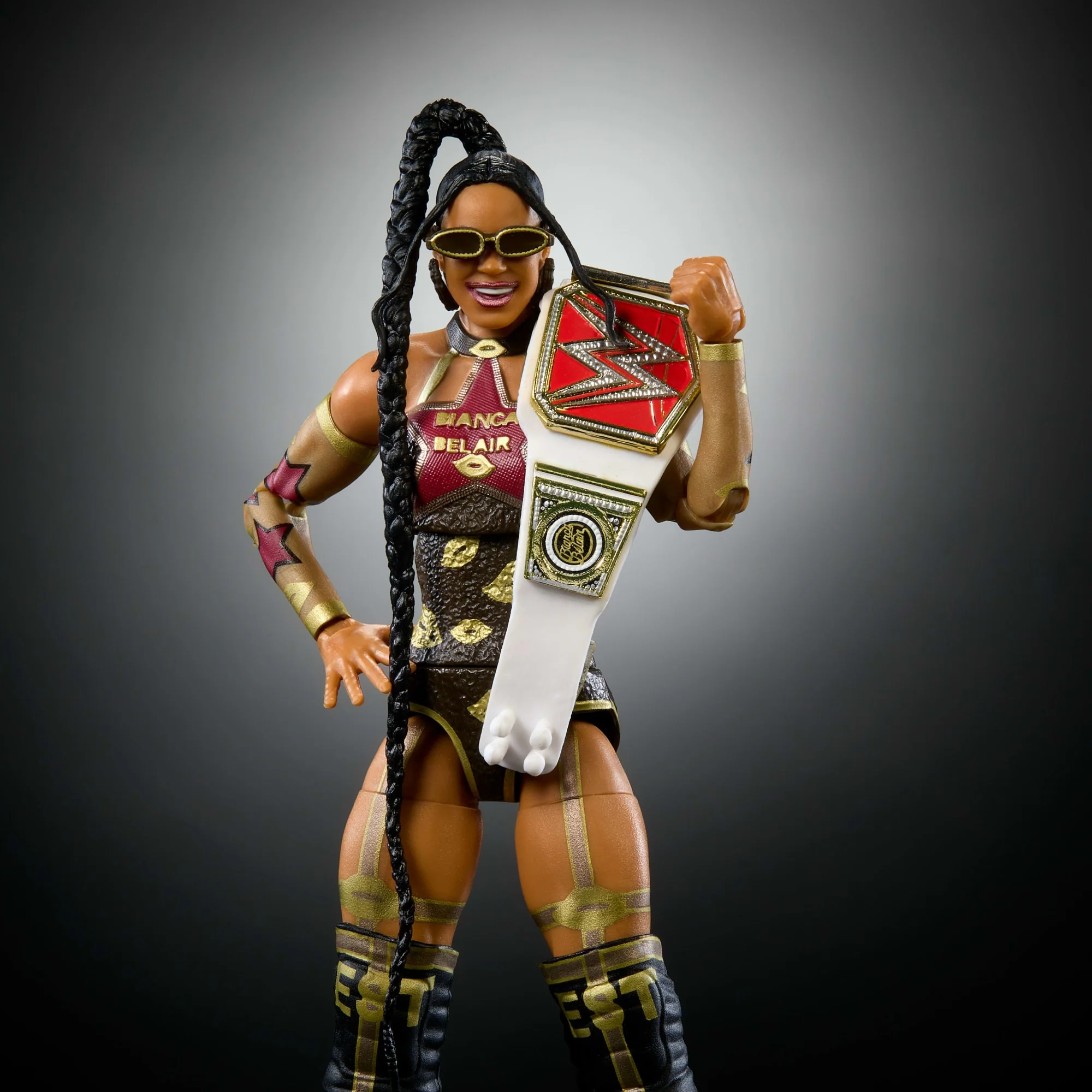 WWE Elite Collection Premium Live EVent Bianca Belair Action Figure Set, Wrestlemania Collectible - Image 3