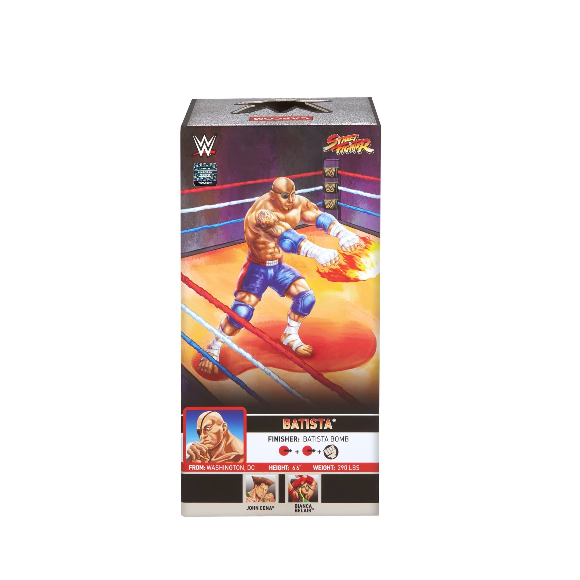 WWE X Street Fighter Batista Action Figure & Accessories, 6-Inch Collectible Sagat Mashup Set - Image 6