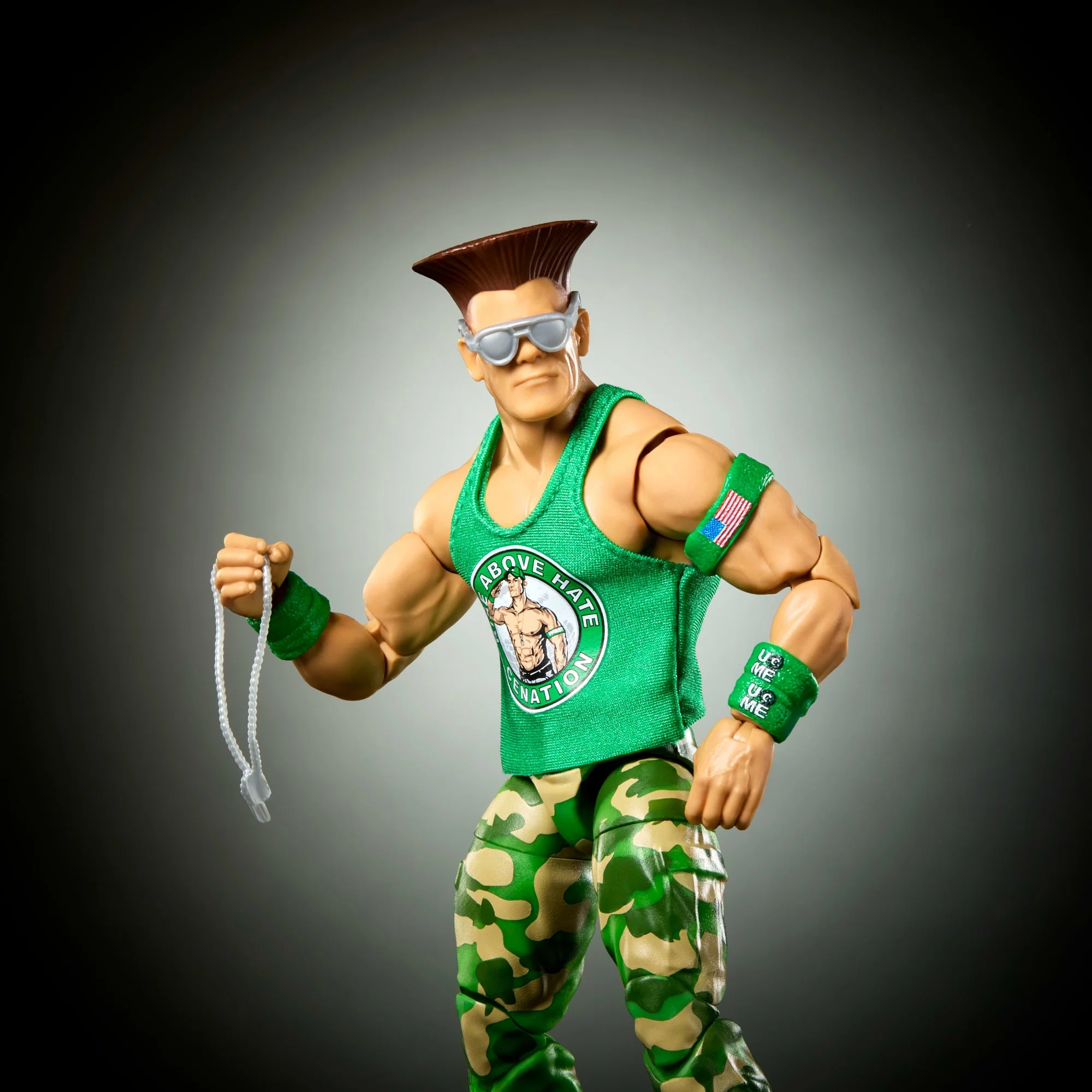 WWE X Street Fighter John Cena Action Figure & Accessories, 6-Inch Collectible Guile Mashup Set - Image 3